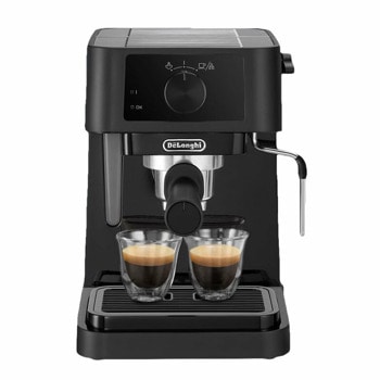 Кафемашина еспресо DeLonghi EC235.BK, 1100W, 15bar, пенообразувател от неръждаема стомана, черна | JAR Computers Кафемашина еспресо DeLonghi EC235.BK