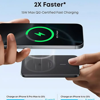 Anker Qi2 Nano MagSafe Wireless Ultra Slim Black | JAR Computers Anker Qi2 Nano MagSafe Wireless Ultra Slim Black