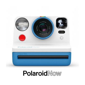 Фотоапарат Polaroid Now (син), моментални снимки, светкавица, с батерия, auto-focus, USB image