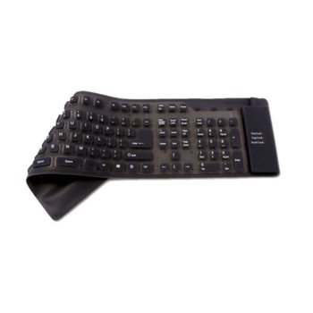 Клавиатура, силиконова, устойчива на заливане, прах и удари, USB/PS/2, черна image
