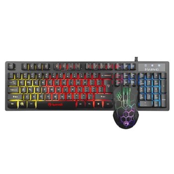 Комплект клавиатура и мишка Marvo KM409, RGB подсветка, оптична мишка (2400 dpi), гейминг, USB, черни image