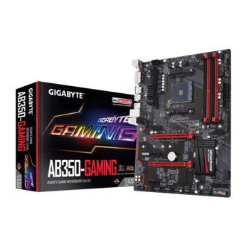 Дънна платка Gigabyte GA-AB350-Gaming, B350, AM4, DDR4, PCI-E (HDMI&DVI)(CF), 6 x SATA 6Gb/s, 1 x M.2 connector, 2x USB 3.1, ATX | JAR Computers Gigabyte GA-AB350-Gaming