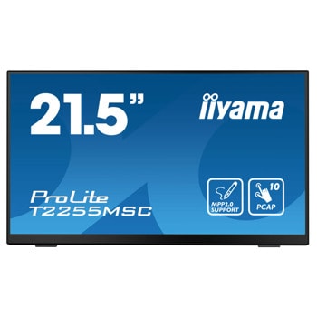 Тъч Монитор Iiyama T2255MSC-B1, 21.5" (54.61 cm) IPS панел, Full HD, 5ms, 1000:1, 400 cd/m2, DisplayPort, HDMI, USB | JAR Computers Iiyama T2255MSC-B1