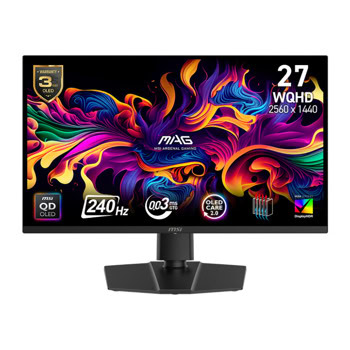 Монитор MSI MAG 271QP X24 (9S6-3CD89T-025), 26.5" (67.31cm) QD-OLED панел, 240Hz, WQHD, 0.03ms, 1 500 000:1, 250 cd/m2, DisplayPort, HDMI | JAR Computers MSI MAG 271QP X24 9S6-3CD89T-025