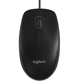 Мишка Logitech B100, оптична (1000 dpi), жична, USB, черна, с 3 бутона | JAR Computers Logitech B100 Black 910-003357