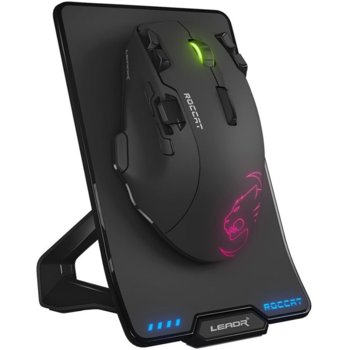 Мишка ROCCAT Leadr, оптична (12000 dpi), USB, черна, подсветка с различни цветове, 32 битов процесор, 14 програмируеми бутона | JAR Computers ROCCAT Leadr