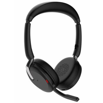 Слушалки Jabra Evolve2 65 Flex (26699-999-889), безжични, Bluetooth, USB, микрофон, 28mm драйвери, Hybrid ANC, до 32 часа време на работа, UC Stereo, зарядна подложка, черни | JAR Computers Jabra Evolve2 65 Flex Bluetooth USB-A UC ANC stand