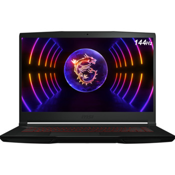 Лаптоп MSI Thin GF63 12UCX (9S7-16R821-843), десетядрен Intel Core i7-12650H 2.3/4.7GHz, 15.6" (39.62cm) Full HD 144Hz дисплей & GF RTX 2050 4GB, (HDMI), 16GB DDR4, 512GB SSD NVMe, 1x USB 3.2 Gen 1 Type-C, No OS, 1.86kg | JAR Computers MSI Thin GF63 12UCX 9S7-16R821-843