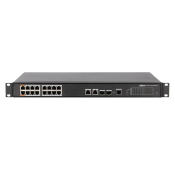 Суич Dahua PFS4218-16ET-240-V3, 16 порта, 16x LAN 10/100 Base-T (PoE), 2x 10/100/1000 uplink ports, 2x SFP 1000 uplink combo ports | JAR Computers Dahua PFS4218-16ET-240-V3
