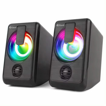 Тонколони Kisonli L-1010, 2.0, 6W RMS (3W + 3W), USB, AUX, черни, RGB подсветка | JAR Computers Тонколони Kisonli L-1010 22238