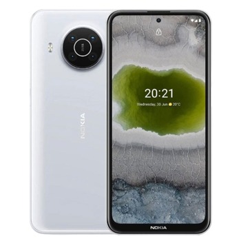 Смартфон Nokia X10 Snow (бял), 6.67" (16.94 cm) HD+ IPS дисплей, осемядрен SM4350 Snapdragon 480 5G, 4GB RAM, 128GB Flash памет (+microSD слот), 48.0 + 5.0 + 2.0 + 2.0 & 8.0 MPix камера, Android, 210g | JAR Computers Nokia X10 White 128GB/4GB