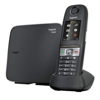 Безжичен телефон Gigaset Е 630, 1.8" (4.57 cm) TFT цветен дисплей, черен image