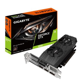 Видео карта Nvidia GF GTX 1650, 4GB, Gigabyte D6 OC Low Profile, PCI-E 3.0, GDDR6, 128bit, DisplayPort, HDMI, DVI-D | JAR Computers Gigabyte GV-N1656OC-4GL
