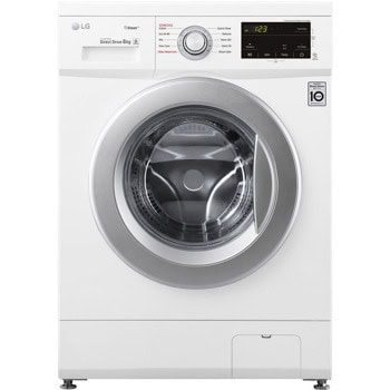 Перална машина LG F4J3TS4WE, клас D, 8кг. капацитет, 1400 оборота в минута, 10 програми, свободностояща, 60cm ширина, инверторен мотор, 6 Motion DD, Steam технология, бяла | JAR Computers LG F4J3TS4WE