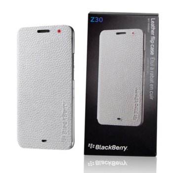 Leather Flip Case for Blackberry Z30 white