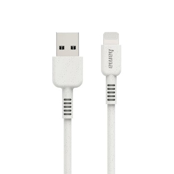Кабел Hama 187283, от USB-A(м) към Lightning(м), 1m, бял | JAR Computers Кабел Hama 187283
