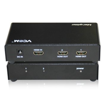 Сплитер VCom DD412A, 1x HDMI вход към 2x HDMI изхода | JAR Computers VCom DD412A HDMI SPLITTER Multiplier 1x2
