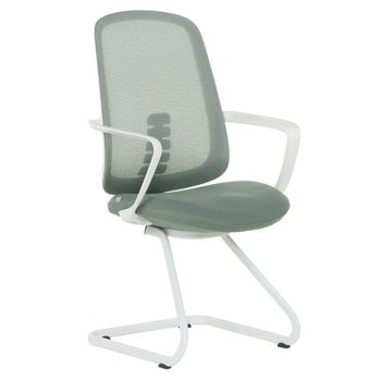 Посетителски стол Carmen 7663, до 110кг, мрежа/дамаска, прахово боядисана метална база, зелен | JAR Computers Carmen 7663