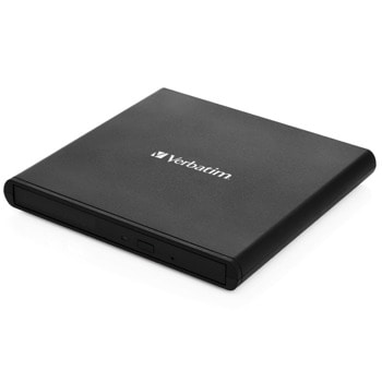 Оптично устройство Verbatim External Slimline CD/DVD Writer, външно, четене/записване, черно | JAR Computers Verbatim External Slimline CD/DVD Writer 53504