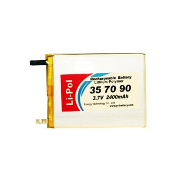 Литиева батерия LP357090, 3.7V, 2400mAh, Li-polymer, 1бр. image
