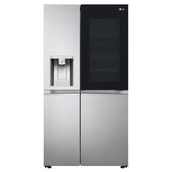 Хладилник с фризер LG GSXV91BSAF, клас F, 635 л. общ обем, свободностоящ, 376 kWh/годишно, Door Cooling⁺, Uvnano Технология, InstaView, LinearCooling, FRESHBalancer, инокс image