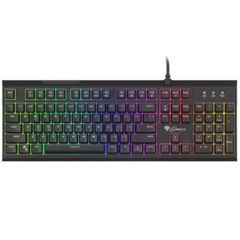 Клавиатура Genesis Thor 210 RGB, гейминг, хибридни механични суичове, високопрофилни клавиши, RGB подсветка, вграден USB/Audio хъб, черна, USB | JAR Computers Genesis Thor 210 RGB NKG-1645