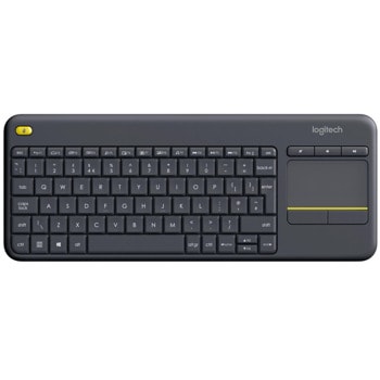 Клавиатура Logitech K400 Plus Touch, тъчпад, безжична, 10 метра обхват, черна, USB, с БДС image