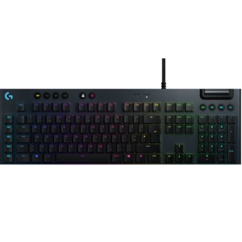 Клавиатура Logitech G815, геймърска, механична, clicky суичове, RGB подсветка, нископрофилни клавиши, UK layout, черна, USB | JAR Computers Logitech G815 UK clicky switches black