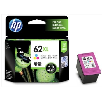 Касета за HP Envy 55XX, 56XX, 76XX / Officejet 200, 250, 57XX, C/M/Y, HP 62XL - P№ C2P07AE - 415к | JAR Computers HP C2P07AE C/M/Y