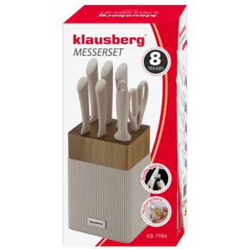 комплект ножове klausberg kb 7984 8 части бежов
