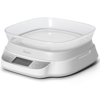 Кухненски кантар Homa HS-818B, дигитален, до 5 кг капацитет, точност 1гр, бял image