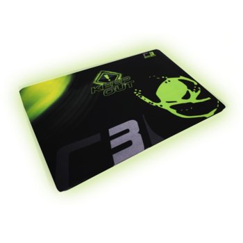 Подложка за мишка KEEPOUT R3, гейминг, черно/зелена, 400 x 320 x 3 мм | JAR Computers KEEPOUT R3 MOUSE PAD