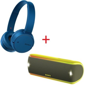 Комплект Sony WH-CH500 Blue + SRS-XB31 Yellow