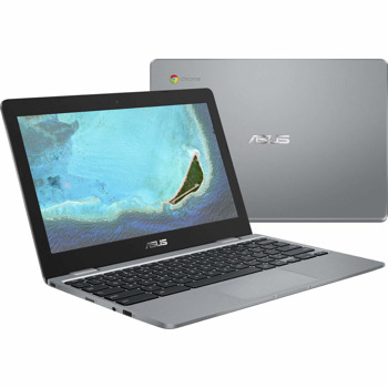 Лаптоп Asus ChromeBook C223NA-GJ0055 (90NX01Q1-M01430)(сив), двуядрен Apollo Lake Intel Celeron N3350 1.1/2.4 GHz, 11.6" (29.46 cm) HD Anti-Glare LED-Backlit Display, (HDMI), 4GB DDR4, 32GB eMMC, Chrome OS | JAR Computers Asus ChromeBook C223NA-GJ0055