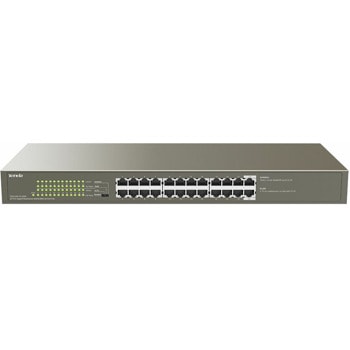 Суич Tenda TEG1124P-24-250W, 24 порта, 24x 10/100/1000 Mbps PoE, VLAN | JAR Computers Tenda TEG1124P-24-250W