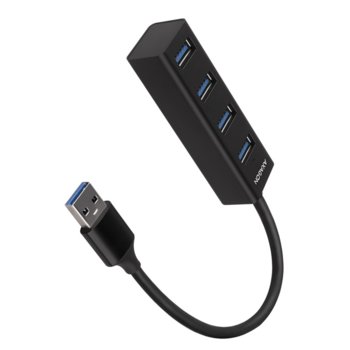 USB Хъб Axagon HUE-M1A, 4 порта, от USB Type-A към 4x USB 3.2 Type-A, черен | JAR Computers Axagon HUE-M1A