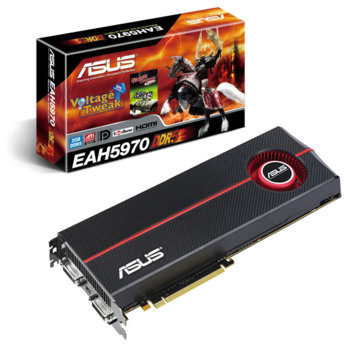 Видео карта ATi 5970, 2GB, Asus EAH5970/G/2DIS/2GD5, PCI-E, DDR5, 2x256bit, 2xDVI (HDCP), miniDisplayPort | JAR Computers ATi 5970