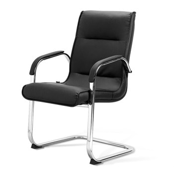 Посетителски стол Deli Bari, до 120кг, еко кожа, черен | JAR Computers Посетителски стол Deli Bari