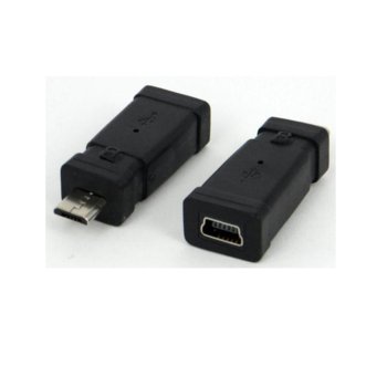 Преходник от USB microB(м) към USB miniB(ж), черен | JAR Computers Преходник USB microB(м) към USB miniB(ж)