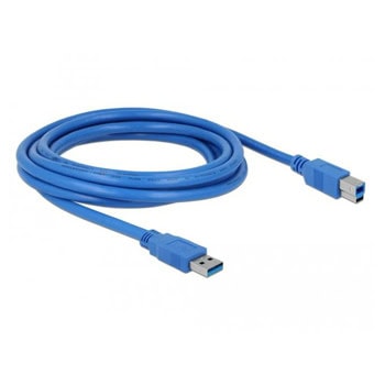 Кабел DeLock 82581, от USB-A(м) към USB-B(м), 3m, син | JAR Computers Кабел DeLock 82581