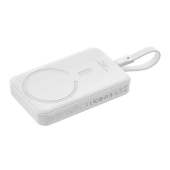 Външна батерия/power bank/ Baseus P1002210B223-00, 10 000mAh, бяла, безжично зареждане MagSafe, 1x USB-C(м), 1x USB-C(ж), 30W | JAR Computers Външна батерия/power bank/ Baseus P1002210B223-00