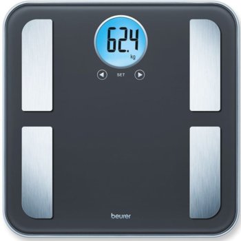 Цифров кантар с анализатор Beurer BF 195 diagnostic bathroom scale, капацитет 180 кг, LCD кръгъл дисплей, с включена батерия, претегля теглото, телесната мазнина, съдържанието на вода в организма, мускулна маса,калории костна маса, image