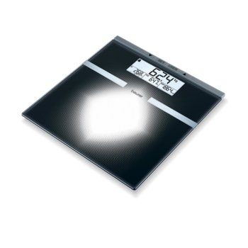 Цифров кантар Beurer BG 21,капацитет до 180 кг., автоматично вкл/изкл., LCD дисплей, компактен дизайн, черен image