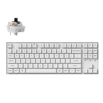 Клавиатура Keychron K8 Pro White QMK/VIA TKL (K8P-P3), механична, Hot-Swappable K Pro Brown суичове, безжична, гейминг, RGB подсветка, Plastic Frame, бяла, USB, Bluetooth | JAR Computers Keychron K8 Pro White QMK/VIA TKL K8P-P3