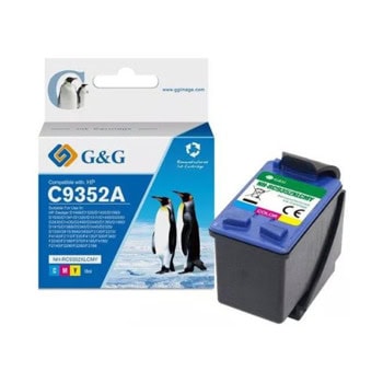 Касета за HP OfficeJet 1400 Series/OfficeJet J 3600 Series/DeskJet D 2400 Series/DeskJet F 385/Fax 1250 - Cyan/Magenta/Yellow - NH-RC9352XLCMY - G&G - Неоригинална, Заб.: 18 ml капацитет | JAR Computers Касета за HP NH-RC9352XLCMY