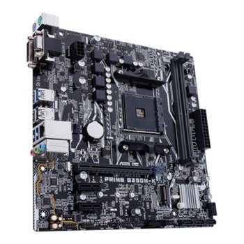 Дънна платка Asus PRIME B350M-K, B350, AMD AM4, DDR4, PCI-E(DVI,VGA), 4x SATA 6Gb/s, 1x M.2 слот, 4 x USB 3.1 Gen 1, mATX | JAR Computers Asus PRIME B350M-K