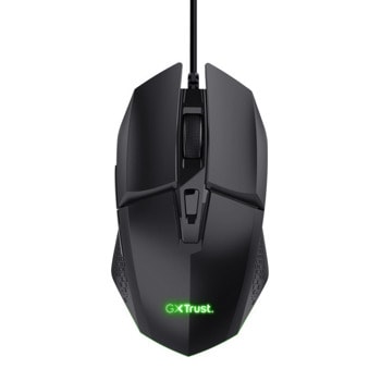 Мишка Trust GXT 109 Felox, оптична (6400 dpi), USB, черна, гейминг, 6 бутона | JAR Computers Мишка Trust GXT 109 Felox Black 25036