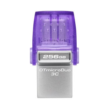 Памет 256GB USB Flash Drive, Kingston DataTraveler microDuo 3C, USB 3.2 Gen 1 Type A/C, лилава | JAR Computers Kingston DTDUO3CG3/256GB