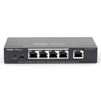 Суич Ruijie RG-ES205GC-P, 1000 Mbps, 5 порта, 5x 10/100/1000Mbps RJ45 (4x PoE+) | JAR Computers Ruijie RG-ES205GC-P