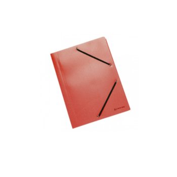 Папка, за документи, изработена от картон, с три капака и ластик, размер 250х340мм, червена | JAR Computers Папка